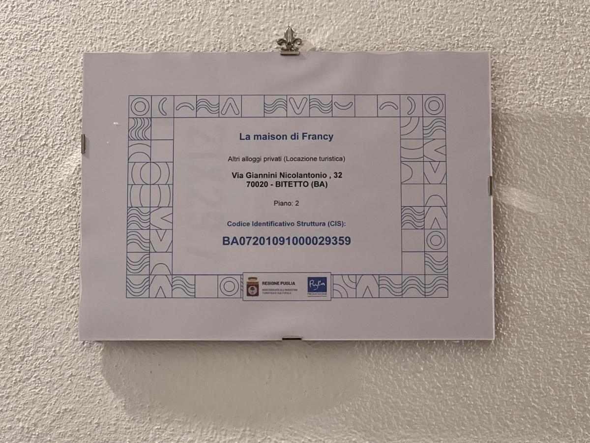 La Maison Da Francy Bitetto Exterior foto